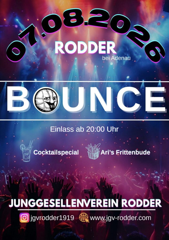 7.08.2026 - Coverrock mit BOUNCE 
Einlass ab 20 Uhr